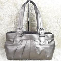 美品✨COACH トートバッグ ソーホー プリーティッド レザー シルバーのサムネイル