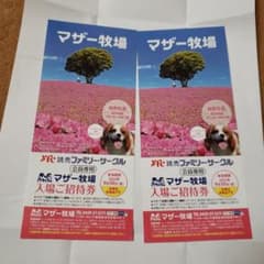 マザー牧場　入場ご招待券 ２枚セットのサムネイル