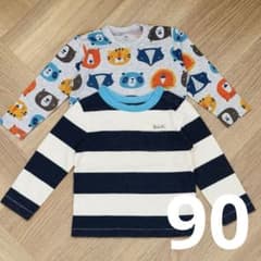 男の子保育園着ロンT２着セット★長袖Tシャツ90cmアニマル柄 babyGAPのサムネイル