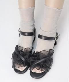 LibertyDoll シアーフリル ストラップ サンダル 23.5cm 黒のサムネイル