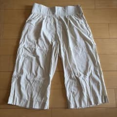 ホワイト（生成）ワイドパンツ イージーパンツのサムネイル