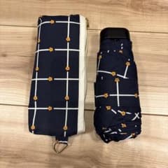 【新品】ネイビー 花柄 折りたたみ傘 収納ケース付き