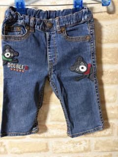 ミキハウス DOUBLE.B デニムハーフパンツ クマ刺繍のサムネイル