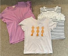 中古★プチマイン petit mainなど　サイズ90　女の子トップス3枚セットのサムネイル