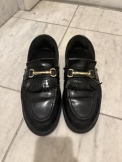 たかな　Dr.Martens黒 フリンジ付きローファー ゴールドバックル たかな様専用 Dr.Martens黒 フリンジ付きローファー ゴールドバックル