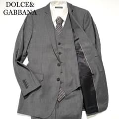 美品】DOLCE&GABBANA スリーピース グレー ストライプ 48 - メルカリ