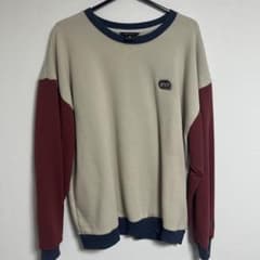 WVP 長袖トレーナー S ベージュ/ワインレッドのサムネイル