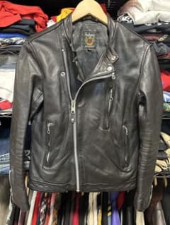 Schott 黒 レザーライダースジャケット Sのサムネイル