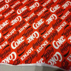Coca-Cola ロゴ 生地 赤と白(トレーナー生地)のサムネイル