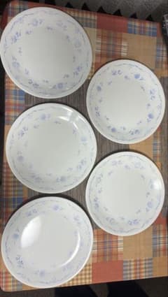 CORELLE 25cmプレート 5枚セット ブルーフラワー柄のサムネイル