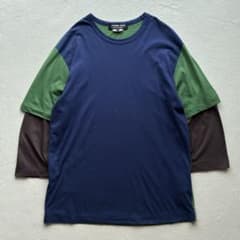 コムデギャルソンオムドゥ 七分袖 ドッキングTシャツ カットソー 
