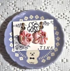 つまみ細工のお花イヤリング♡ハンドメイド作品のサムネイル