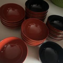 昭和レトロ　漆器 椀 10個セット 赤 花柄 昭和レトロ 漆器 椀 10個セット 赤 花柄 昭和レトロ 漆器 椀 10個