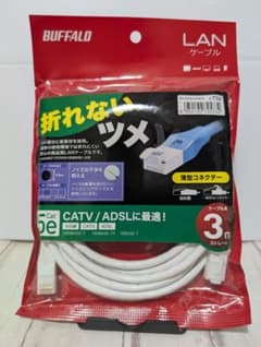 【未開封】BUFFALO LANケーブル Cat5e 3m 白 ツメ折れ防止のサムネイル