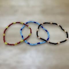 ハンドメイド ビーズブレスレット 3点セットのサムネイル