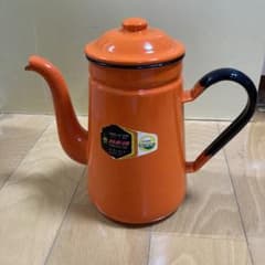 月兎印コーヒーポット 琺瑯 1.1L オレンジ - メルカリ