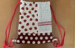 ナップサック 体操服バッグ ハンドメイド イチゴ柄のサムネイル