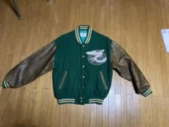 値下O'NEILL オニール スタジャン グリーン レザー袖 - メルカリ