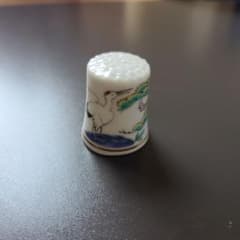 実山 MINORU ミノル 鶴 松 指貫き 指ぬき 陶器製 レトロのサムネイル