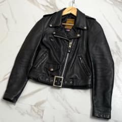 健康館即決さま　Schott ショット　レザージャケット　ダブル　ブラック 健康館即決さま Schott ショット レザージャケット ダブル