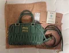 ミュウミュウ MIU MIU マテラッセレザー バッグ【サルビアグリーン 