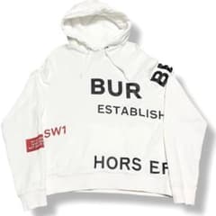 現行タグ BURBERRY ホースフェリー パーカー ホワイト Mサイズ相当 