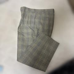 90s 国産 フランネル ウール チェック 2タック センタープレス - メルカリ