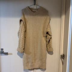 MOUSSY ケーブルニットワンピース 長袖 Fのサムネイル