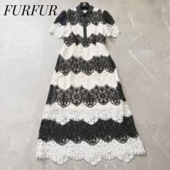 FURFUR ボーダー　レース　バイカラー　ワンピース　ドレス FURFUR ボーダー レース バイカラー ワンピース ドレス - メルカリ