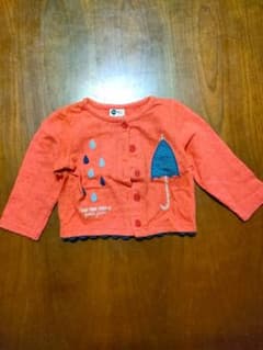 女の子カーディガン80　レッド赤のサムネイル