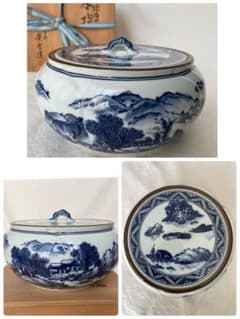 茶道 茶道具 ⭐︎景雲 染付 水指 染体捻梅形 共箱 - メルカリ