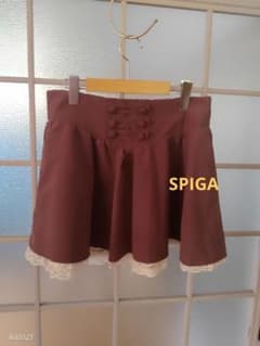 SPIGA★スピーガ エンジ ミニスカート ピーチスキン　レース　フリルのサムネイル