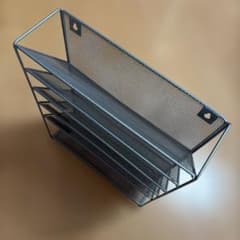 壁掛け式 メッシュ レターラック 5段 スチール製のサムネイル