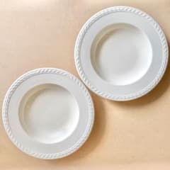 フランス製 COTE TABLE 深皿 リム スーププレート 2枚 アイボリー