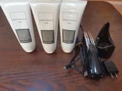 パイラナイト美顔器 スタイリッシュデザイン 黒シルバーとジェルを