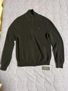 POLO RALPH LAURENブラック ジップアップニットドライバーズニットのサムネイル