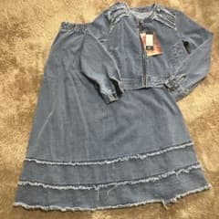 デニムジャケット＆ロングスカートセットのサムネイル