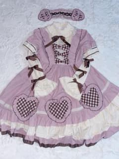 【27日まで】値下げ　ピンク　ロリィタ　ワンピース　ゴシックドレス　ヘッドドレスのサムネイル