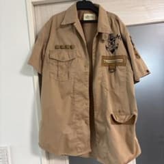 AVIREX USMC 半袖シャツ ハイビスカス　ベージュのサムネイル