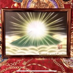 開運絵画☆雲海ダイヤモンド翠（緑）富士山 高波動スピリチュアル