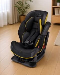 【1歳から7歳まで使える】エールべべ　日本製チャイルドシート カーボンイエロー 1歳から7歳まで使える】エールべべ 日本製チャイルドシート カーボン