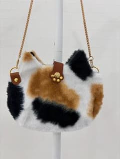 ハンドメイド ショルダーバッグ 作家様作品 未使用　三毛猫のサムネイル