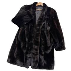 美品/艶々》総丈92.5cm ランバン ブラックグラマ ミンクファーコート