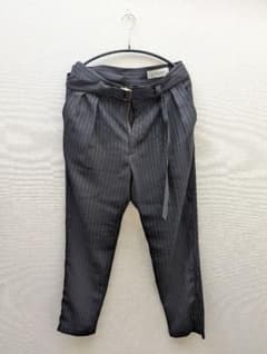 CULLNI ストライプ ベルト付きパンツ クルニ CULLNI 22SS 別注ベルト付きストライプパンツ - メルカリ