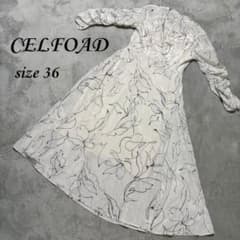 CELFORD ワンピース 花柄 ホワイト 36 結婚式 フォーマル - メルカリ
