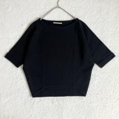 極美品 heliopole エリオポール　ウール混 半袖ニット 黒 36のサムネイル