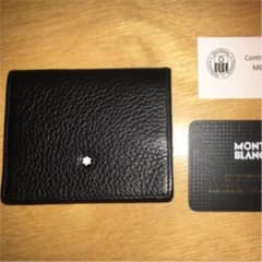 【良品】MONT BLANC モンブラン ソフトグレイン コインケース 黒のサムネイル