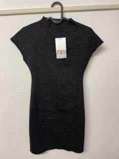 ZARA ラメ　黒　ワンピース Ｓサイズのサムネイル