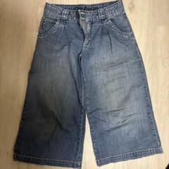 デニムブルー ワイドパンツ ゴムウエストのサムネイル
