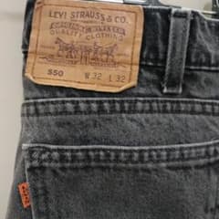 90sリーバイス550オレンジタブラックジーンズusa製後染のサムネイル